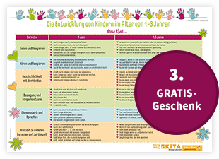 GRATIS-Geschenk Nr. 3: Das praktische Handout Die Entwicklung von Kindern im Alter von 1 bis 3